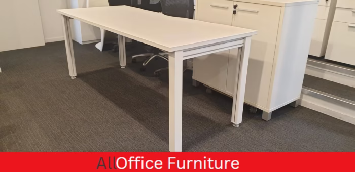 White Office Desk, Commercial Office desk 1.8. - Image 2