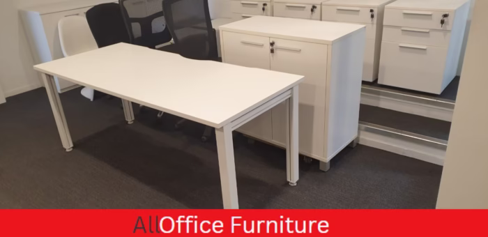 White Office Desk, Commercial Office desk 1.8. - Image 1