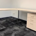 L shape office desk with drawer